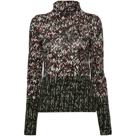 Loewe Luxury Patterned Long Sleeve Cotton Top Multicolor S - Picture 1 of 11